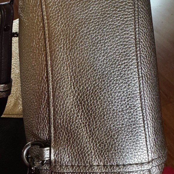 Bronze Leather Messenger Bag - Picture 1 of 9